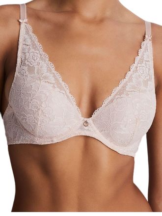 Aubade Womens Rosessence Care High Apex Plunge Bra - Pink Polyamide - Size 36D