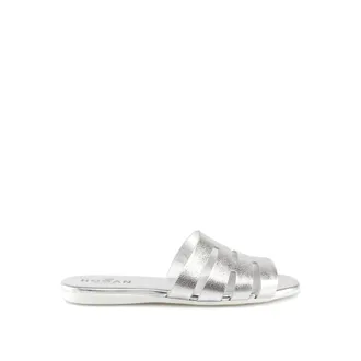 Hogan Flat Metallic Sandals