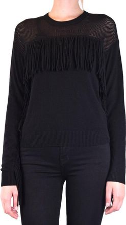 Pinko Fringe-Detail Sweater With Mesh Knit Panels