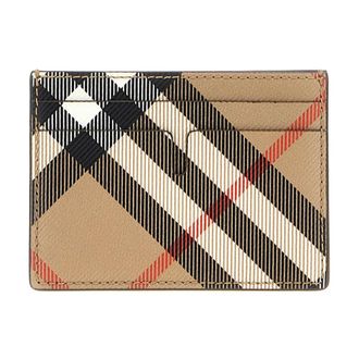 Burberry Haymarket Check Kaarthouder - Heren - Accessoires - Beige - Maat: ONE Size