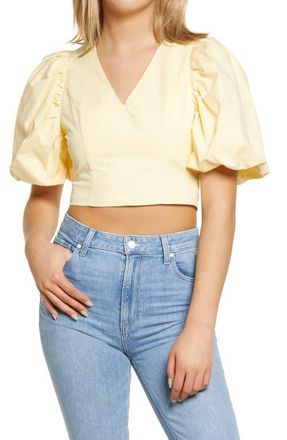 endless rose V-Neck Crop Top in Yellow at Nordstrom, Size X-Small