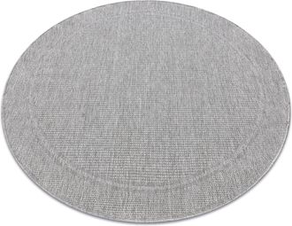RugsX Alfombra Mimo 5979 Circulo Sisal Exterior Marco Gris Claro Grey Circulo 150 Cm