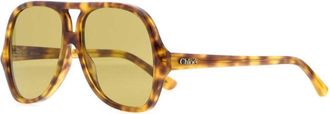 Chlo&eacute; Brown Havana Oversized Sunglasses
