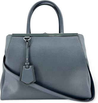 Fendi 2Jours Leather Blue Leather Handbag (Pre-Owned)