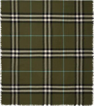 Burberry checked wool scarf - unisex - Wool - OS - Green