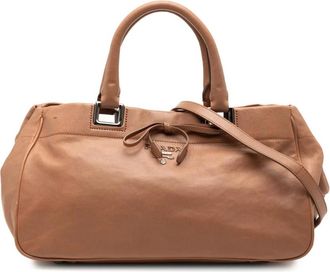 Prada Pre-owned Leather Tote Bag - Dames - Vintage Handtas - Bruin - ONE Size - Leer - Vintage