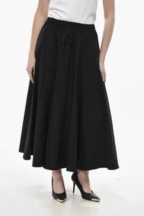 Yohji Yamamoto Midi Flared Skirt with Elastic Waist Yohji Yamamoto