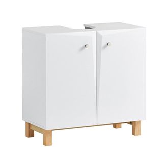 SoBuy Armario para de bajo del lavabo con 2 puertas y estante mdf blanco