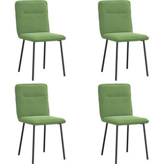vidaXL vidaXL Sedie da Pranzo 4 pz Verde Chiaro in Velluto
