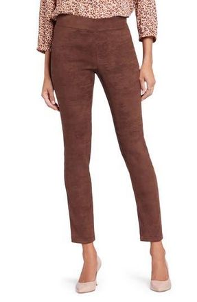 NYDJ Faux Suede Leggings in Dark Chocolate at Nordstrom Rack, Size 0