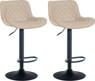 Clp Clp - Set De 2 Taburetes De Bar Minosa Crema Simil Cuero