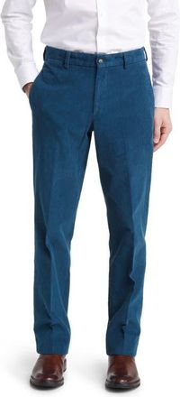 Berle Charleston Flat Front Corduroy Dress Pants in Petrol at Nordstrom, Size 32