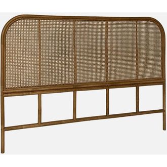 Sweeek Cabecero de ratán oscuro y caña