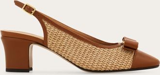 Ferragamo Women Vara bow slingback Brown Size 10.5