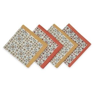 Sustainable Threads Streamline Hand Block Printed Napkins - Set of 4 in Lily Sienna at Nordstrom