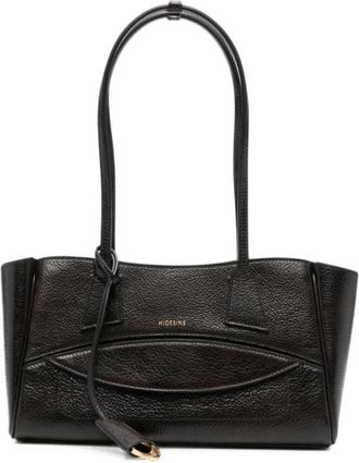 Hidesins Leren Tote met Logo-stempel - Dames - Shoppers - Zwart - ONE Size - Leer - Tassen