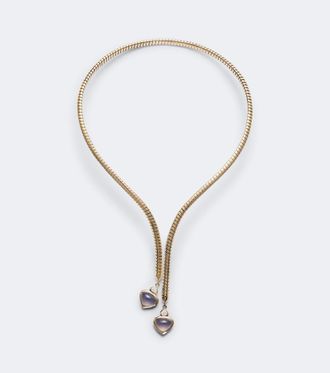 Marina B Trisolina 18kt gold necklace with chalcedony and diamonds