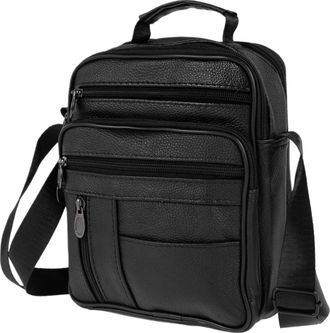 Generic Leather Shoulder Bag Compatible For Men Small Crossbody Backpack with Adjustable Straps PU Chest Daypack