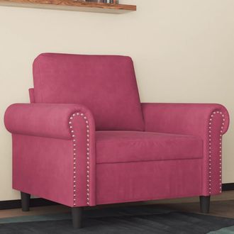 vidaXL Sill&oacute;n De Terciopelo Rojo Tinto 60 Cm Vidaxl