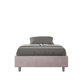 ITYhome Letto Una Piazza E Mezza Rivestito In Microfibra - Azelia - Colore: Glicine - Tipologia Letto: Con Rete - Dimensione Rete: 120x190