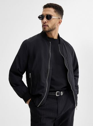 Lindbergh Mens Lightweight fabric minimalist bomber jacket