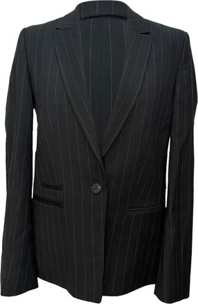 BA&SH Ba & sh Pinstripe Blazer in Black Polyester