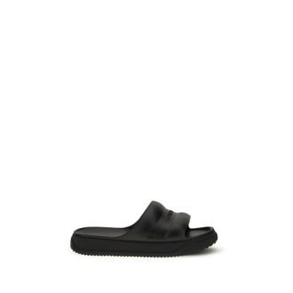 Moncler Zwarte Rubber Platte Sandalen