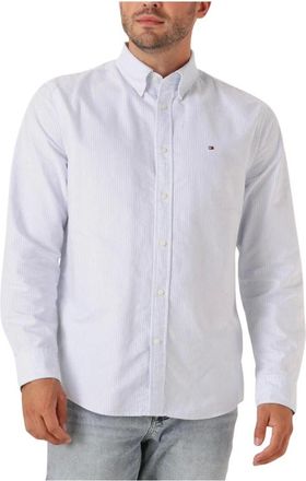 Tommy Hilfiger Overhemden, Heren, Blauw, L, Katoen, Heritage Oxford Stripe Overhemd