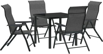 vidaXL Vidaxl - Garden Dining Set Height-Adjustable 5 pcs Grey Poly rattan