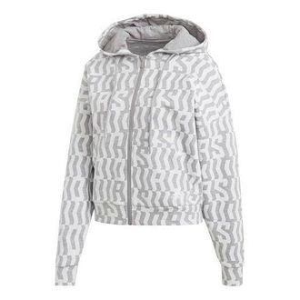 adidas (WMNS) adidas Printing Hooded Jacket Grey FL4225