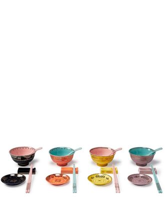 Pols Potten Blue Grandpa Asian Bowl Set - Unisex - Porcelain