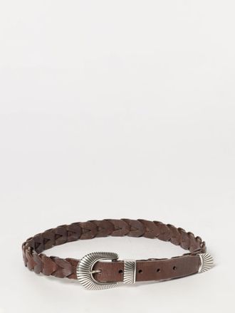 Golden Goose Juno Woven Calfskin Leather Belt with Pin Buckle