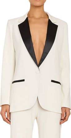 Amanda Uprichard Caviar Blazer In Ivory Black