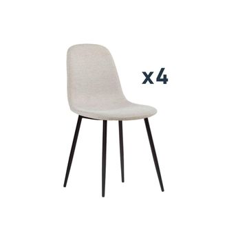 Klast Packs 4 sillas tela beige 43 cm x 87 cm cm