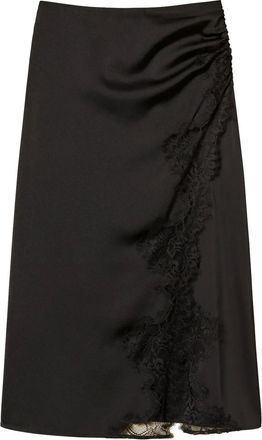 Twin-Set Gonna con dettaglio in pizzo - 00006_NERO