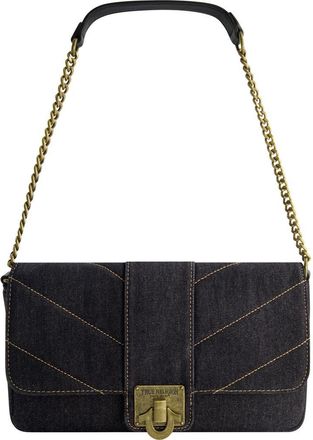 True Religion Denim Brass Hardware Flap in Black at Nordstrom