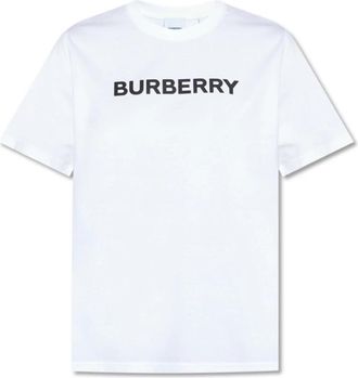 Burberry T-shirt met logoprint - Dames - T-shirts - Wit - 2XS - Katoen - Tops