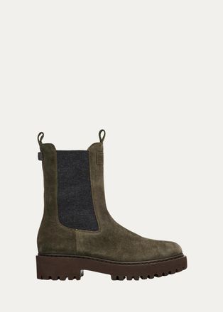 Brunello Cucinelli Suede Combat Boots