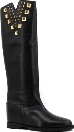 Via Roma 15 High Boots - Dames - Hoge Laarzen - Zwart - 38 EU - Leer - Schoenen