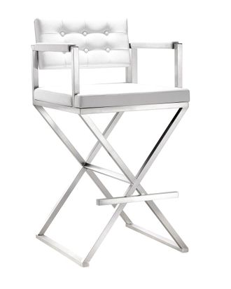 TOV Furniture Tov Furniture Director White Steel Barstool