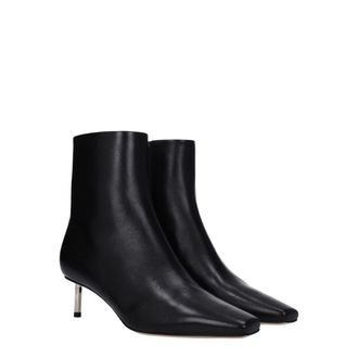 Off-white Womens Black Leather Ankle Boots