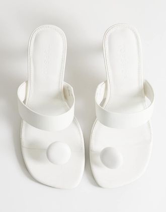 Topshop Natalie - Sandali infradito con tacco medio squadrato bianchi-Bianco