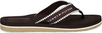 Tommy Hilfiger Webbing logo-print flip-flops - women - Polyethylene vinyl acetate (PEVA)/Polyester/Polyester - 40 - Brown