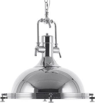 Beliani Beliani - Lampadario in Metallo Argentato Paralume a Forma di Campana Ebron