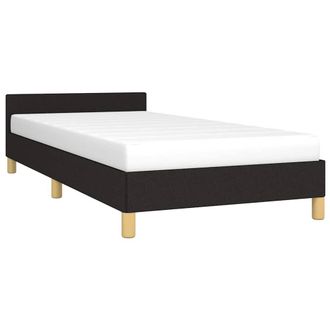 Berkfield Home Durable Bed Frame with Headboard Black 90x190cm Single Fabric