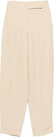 Joseph Wijde broek - Dames - Wijde Broeken - Beige - 2XS - Leer - Broeken