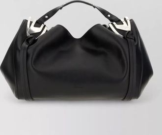 Diesel leather knot d structured handbag top handle