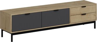 Homemania Mueble De Tv Con Almacenamiento Color Roble