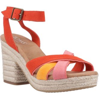 Toms Majorca Strappy Dames Sandalen Van Leer Met Vlammenprint