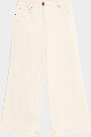 Toccin Blaire Wide-Leg Cotton Denim Weekend Pants